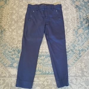 Super soft stretchy blue ankle-length pants